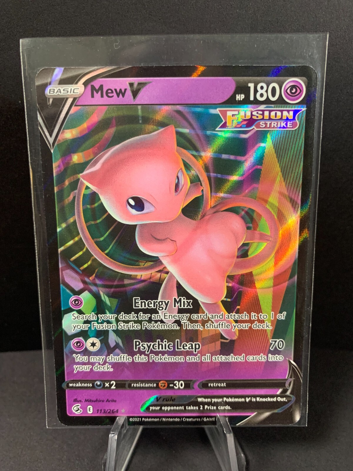 2021 Pokémon TCG Mew V Fusion Strike 113/264 Holo Ultra Rare NM!
