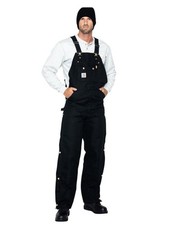 Carhartt Double Knee Men  s 48x30 Canvas Bib Overalls Carpenter Pants Black NWOT