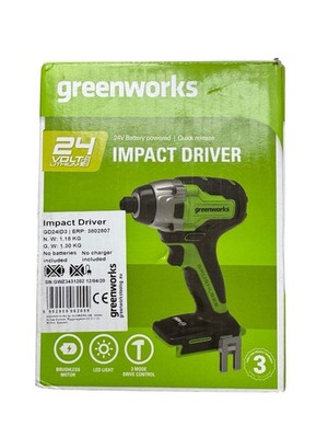 Greenworks GD24ID3 Schlagbohrmaschine bürstenloser Motor 300Nm Drehmoment   24