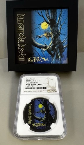 2022 Cook Islands Colorized Fear Of The Dark 1 Oz .999 Silver $5 NGC PF70 UC