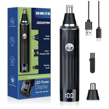 Ear Nose Hair Trimmer with LED Display for Men Women Painless USB Rechargeable