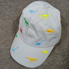 Youth Embroidered Dinosaur Baseball Cap Hook  Loop Fastener