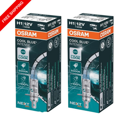 OSRAM H1 Cool Blue Intense 5000K Halogen Headlight Bulbs 2pcs +100% Brightness