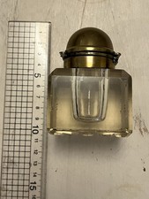 Victorian Betjemann’s Patent No. 11049 Cut Crystal And Brass Inkwell - C.19th