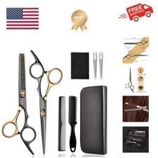 Hair Cutting Scissors Kit, Professional Barber Shears Set with Hair Scissors ...
