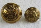 2x British Army:"ROYAL WELCH FUSILIERS BRASS BUTTONS" (25mm-19mm, WW2 Period)