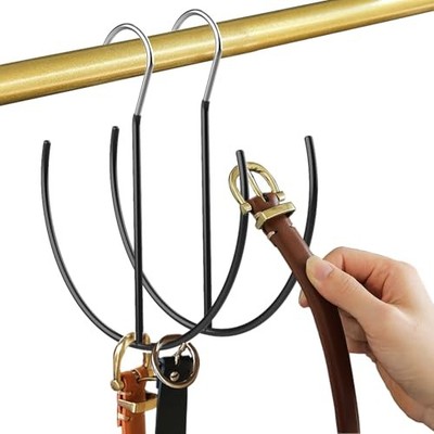 Belt Hangers, Space Saving Heavy Duty Metal Belt Hanger, Tie Rack 2 Pack