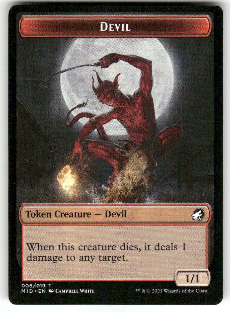 Devil Token 6 Token Innistrad: Midnight Hunt Magic: The Gathering Near Mint