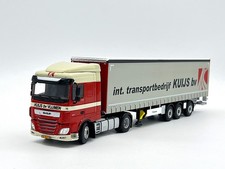 DAF XF space cab MY2017 4x2 curtainside trailer "Kuijs" WSI truck models 1:50
