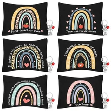 6 Pcs Teacher Appreciation Gifts in Bulk Teacher Makeup Bags for Women 6 Styl...