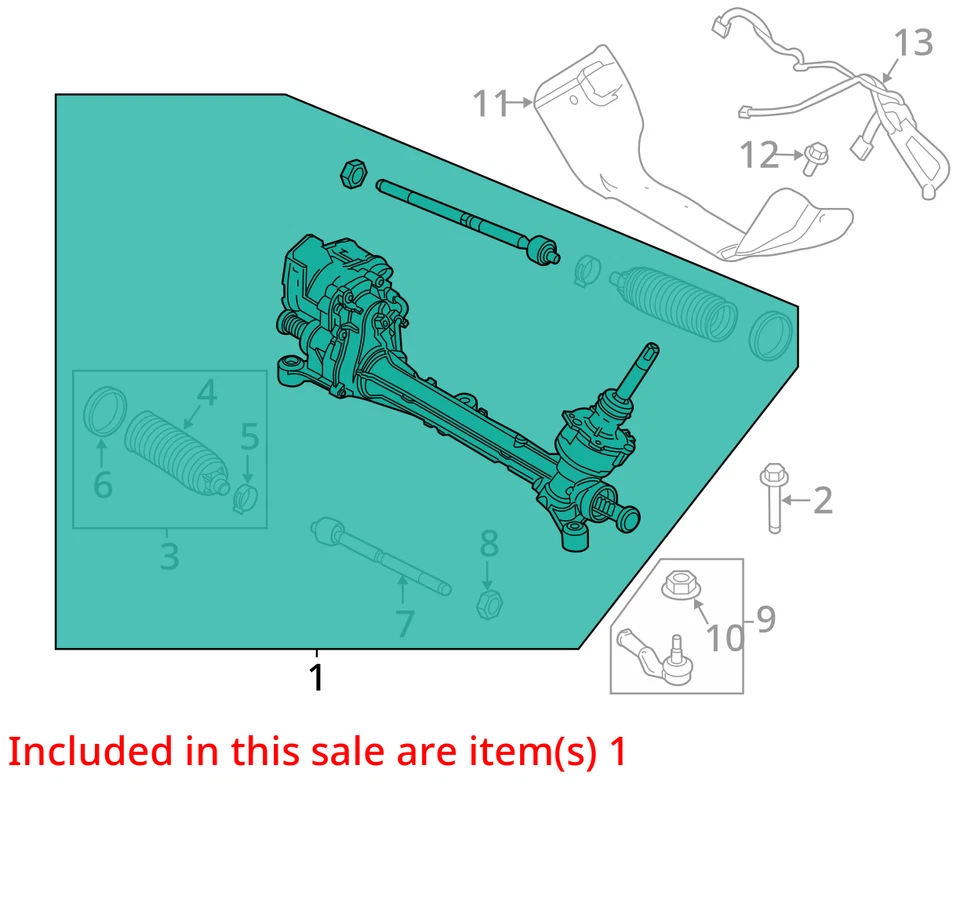 Ford Focus 2014 barra de cambios de dirección y piñón OEM 135 k millas - LKQ429043729 Foto 4 de 4