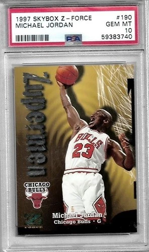 1997 SKYBOX Z-FORCE #190 MICHAEL JORDAN PSA 10 GEM MINT, STUNNING CARD!