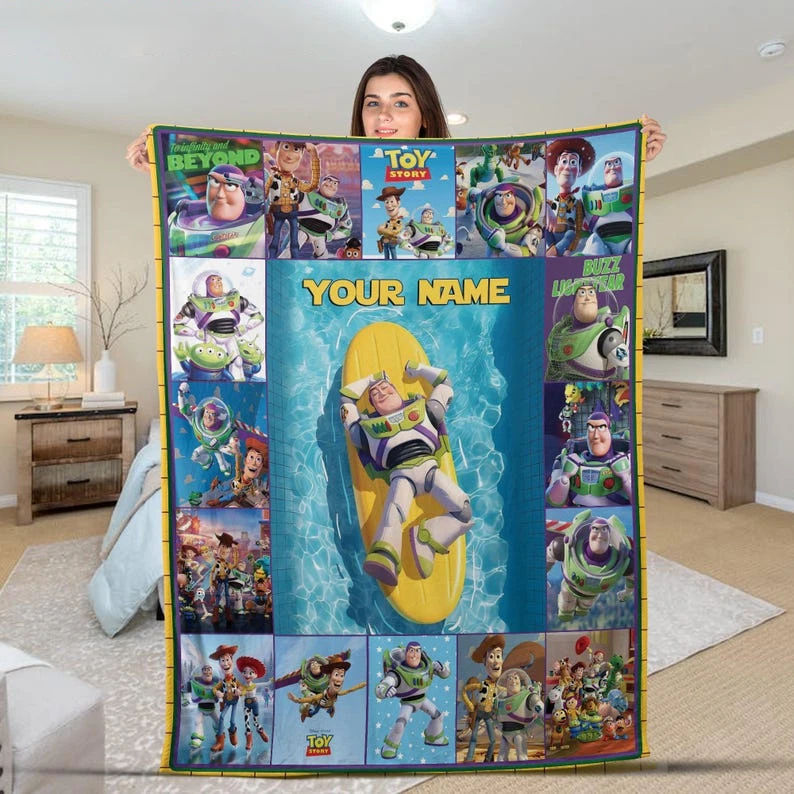 Personalized Disney Toy Story Buzz Lightyear Adventure Trip Fleece Blanket