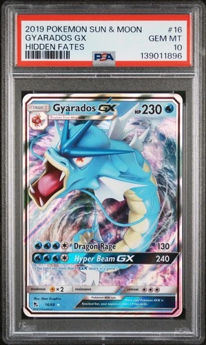 PSA 10 GYARADOS GX 16 HIDDEN FATES POKEMON MJ