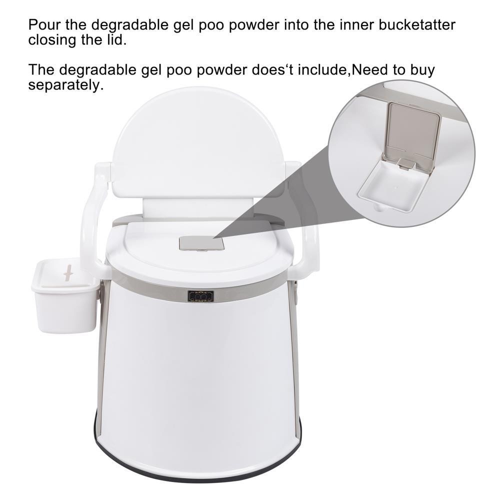 5L Outdoor Toilet Portable Travel Toilet for Camping Hiking Toilet White US