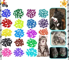 VICTHY 120pcs Cat Nail Caps, Colorful Pet Cat Soft Claws Nail Covers for Cat Cla