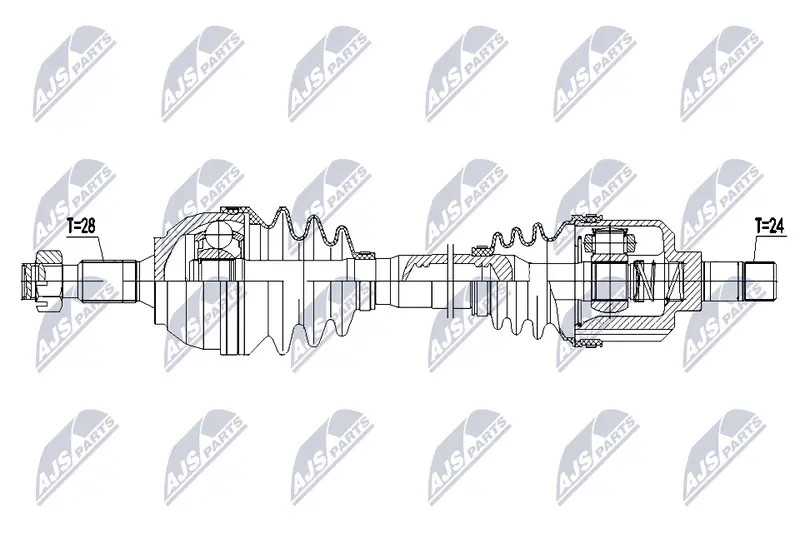 Driveshaft Front Axle Left NPW-CT-144 NTY for CITROËN PEUGEOT