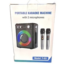 Karaoke Machine, Portable Bluetooth Karaoke Speaker with 2 Wireless Microphones