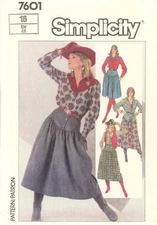 Simplicity 7601 Rodeo Couture Yoked Skirt, Country Western Shirt, Vest Sz 16 UC