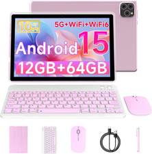 Tablet Android 15 10 Inch 12GB RAM 64GB ROM/ 2TB Expandable Tablet, 1280 800 H