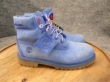 Champion x Timberland Premium 6 Inch Blue Nubuck Waterproof Boots Kids Size 3