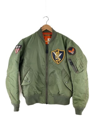 AVIREX Flying Tiger MA-1 Flight Jacket L Nylon KHK Plain | eBay