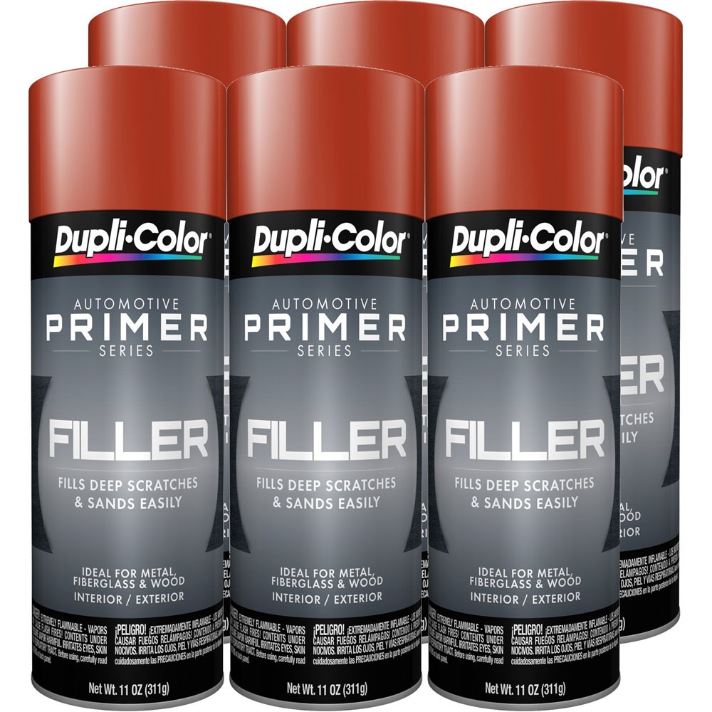 Duplicolor FP102 (6-Pack), Automotive Filler Primer, Red Oxide