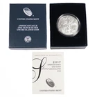 2017-W Burnished $1 American Silver Eagle Box, OGP, & COA