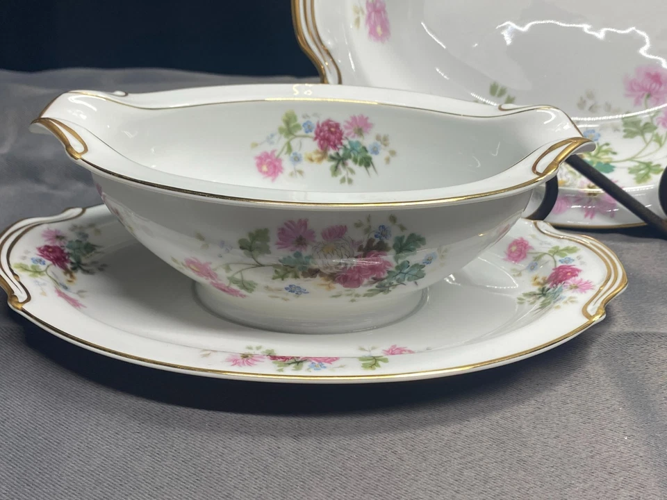 Noritake "GARDENA" #3056 ~ Gravy Boat, azucarero, cuenco ovalado para servir Foto 4 de 4