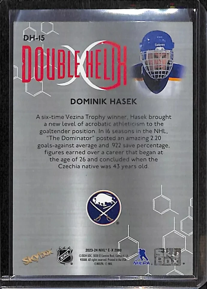 2023-24 Skybox EX-2000 Double Helix Dominik Hasek - Image 2 of 2