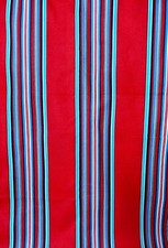Red Blue Aqua White Black Striped Thick Cotton Fabric 2 Yards x 36" Wide