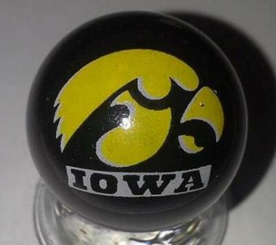 Super Nice Iowa Hawkeyes Collectible Black Glass Marble