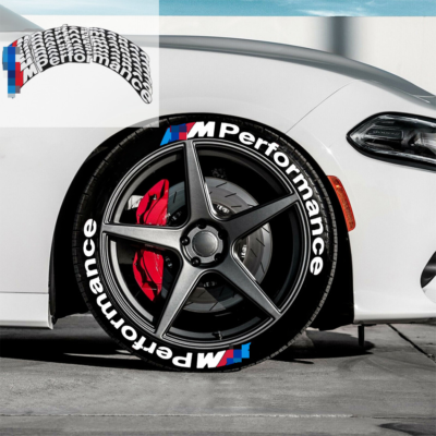 Autocollant lettrage pneu permanent caoutchouc M PERFORMANCE