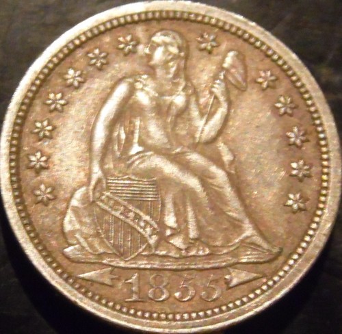 1855-P Seated Dime Choice Original AU