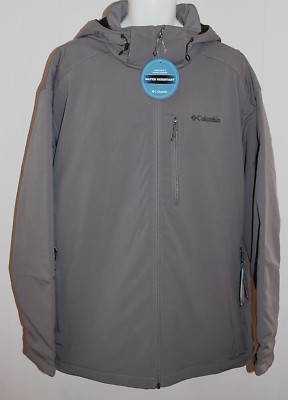 Columbia Jacket Gate Racer XXL Boulder Gray Hood NWT Water Resistant Mens 2XL