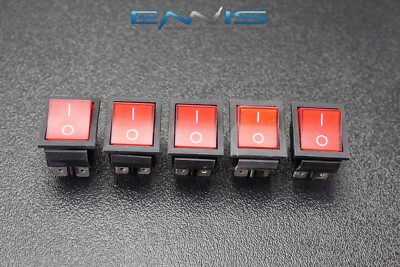 5 PCS ROCKER SWITCH DPST ON OFF TOGGLE 15 AMP 250V 20 AMP 125V 4 PIN EC-2604