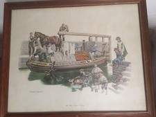 Ronald Sydney Embleton print. The Horse Drawn Barge print 55cm X 45cm