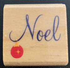 Rubber Stamp Noel With Ornament Christmas Holiday