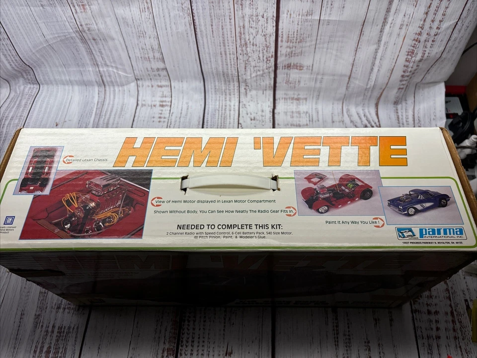 PARMA HEMI 'VETTE 1/10 SCALE RADIO CONTROLLED CAR KIT #15090 NEW-IN-BOX RARE!! - Image 2 of 4
