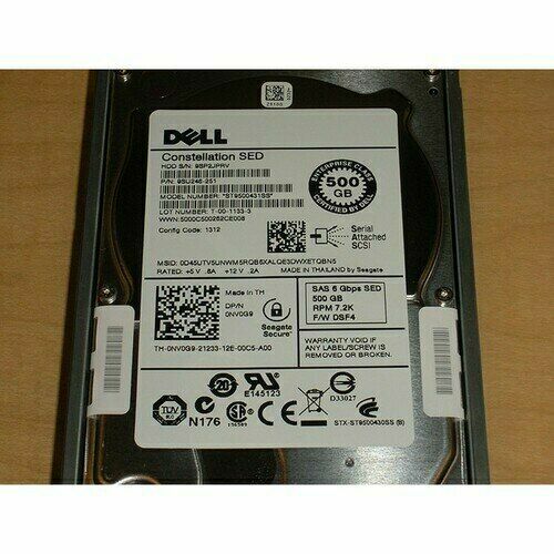Dell NV0G9 0NV0G9 Seagate 500GB 7200RPM SAS 2.5inch 6Gbps Hard Drive ST9500431SS - Picture 2 of 2