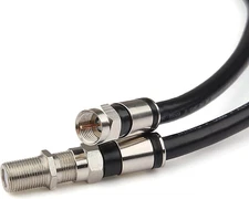 Coaxial Cable Short (1.5 Feet) with RG6 Coax Cable Connector (And F-Type Cable E
