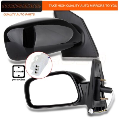 MIROZO Power Side View Mirrors Black Pair For 2003-2008 Toyota Corolla Pair Set