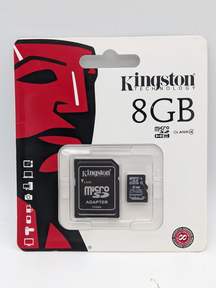 Kingston 8GB MicroSDHC Class 4 Memory Card with Adapter SDC4/8GB USA - Image 2 of 4