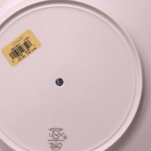Lenox Winter Greetings Tidbit Tray 10 7/8 " Replacement Plate Hole in Center USA - Picture 5 of 5