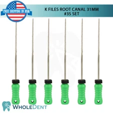 K Files Ro0t Canal 31mm Hand Endo Dental Hedstrom 6pcs Pack Reamers #35