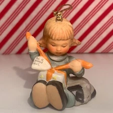 1997 Berta Hummel Goebel "Little Gift Wrapper" Ornament To a Good Girl