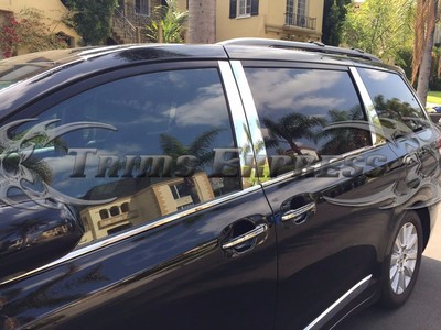 Mirror Chrome Pillar Trim Kit For Toyota Sienna 2011-2020 – 6-Piece Door Post Covers