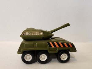 Vintage BUDDY L U.S. Army Tank HQ 4929 Made In Japan 4" 6 Wheel Pressed Steel