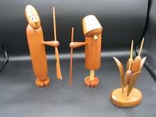 MCM DANISH MODERN JACOB JENSEN TEAK WOOD FIGURINE PAIR