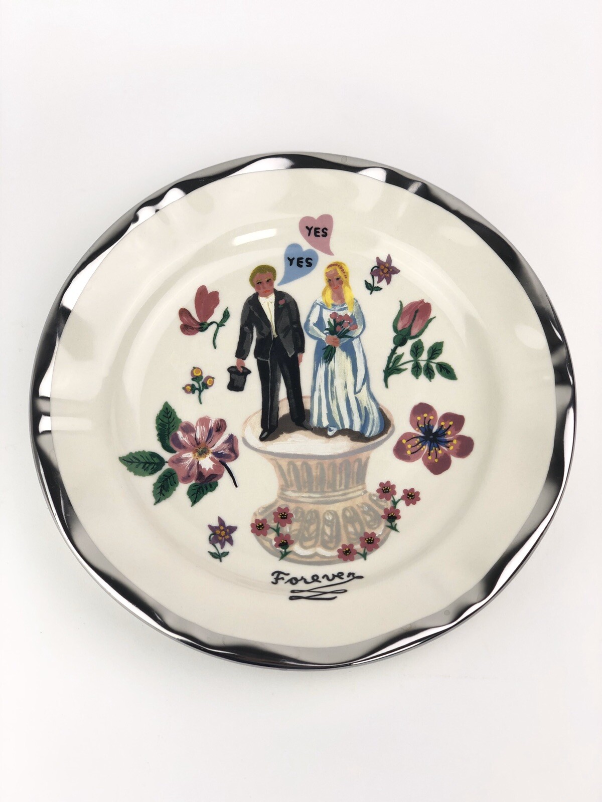 Anthropologie Nathalie Lete Wedding Marriage Bride Groom Plate For Sale Online